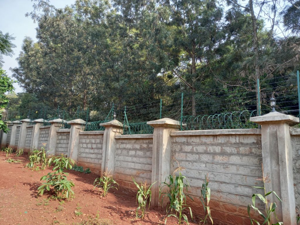 Wall top electric fence installation in Kenya